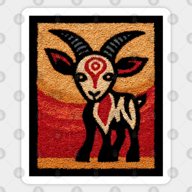 Ibex Mountain Goat Design – Alpine Wildlife Art Magnet by TuncGK